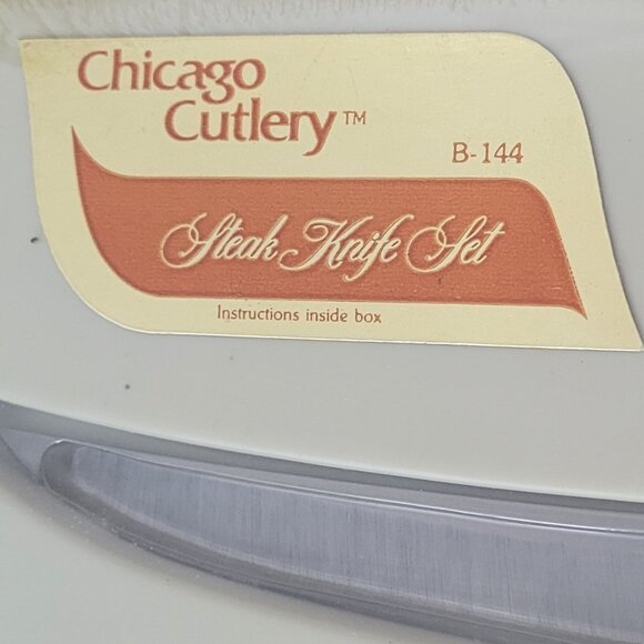 VTG Chicago Cutlery 4 piece Walnut Traditional Steak Knife Set 103S B144 NEW NIB - Picture 3 of 5